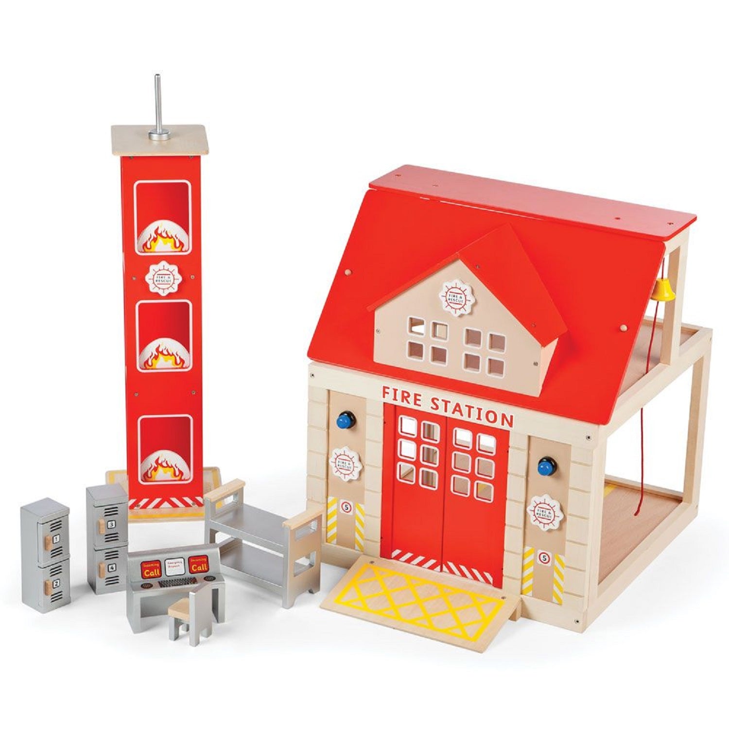 Tidlo Wooden Fire Station Set