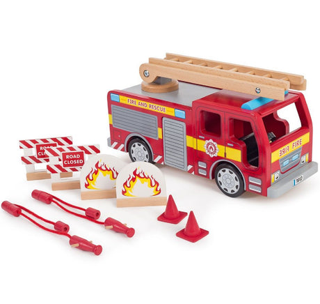 Large Wooden Fire Engine Set