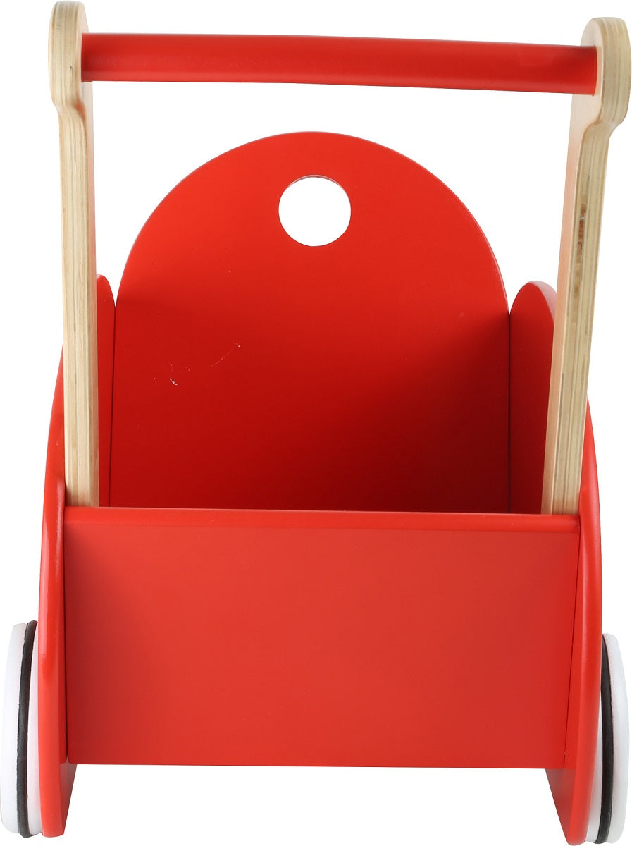 Red Wooden Dolls Pram