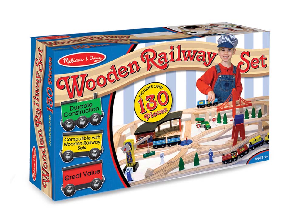 Melissa and Doug Wooden Railway Set