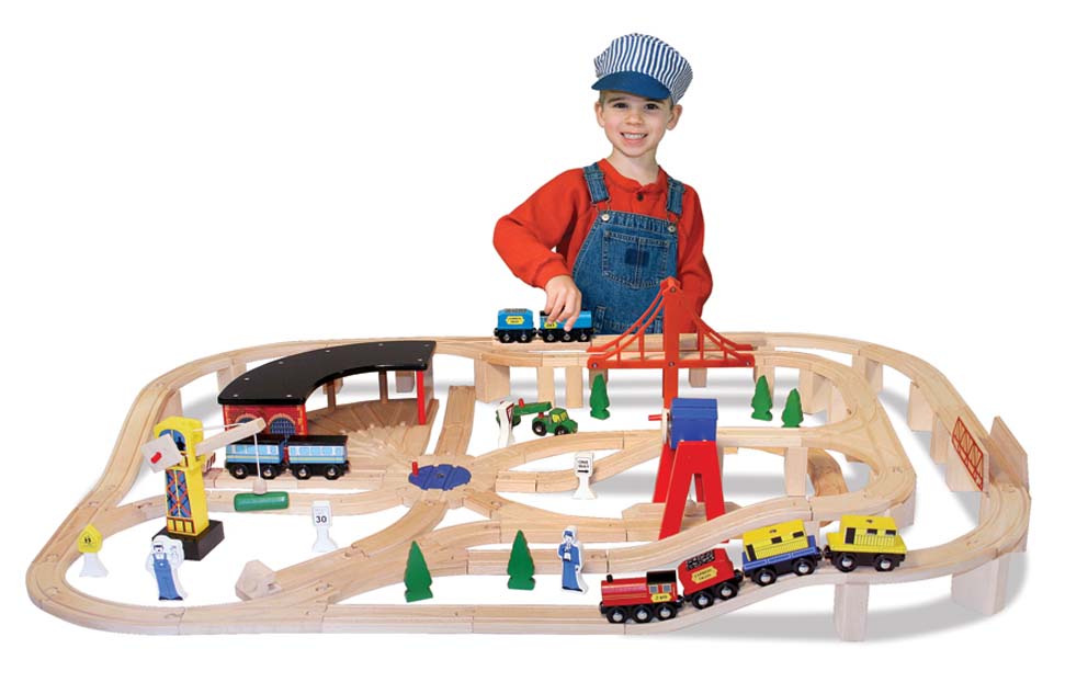 Melissa and Doug Wooden Railway Set