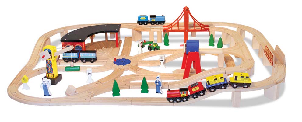 Melissa and Doug Wooden Railway Set