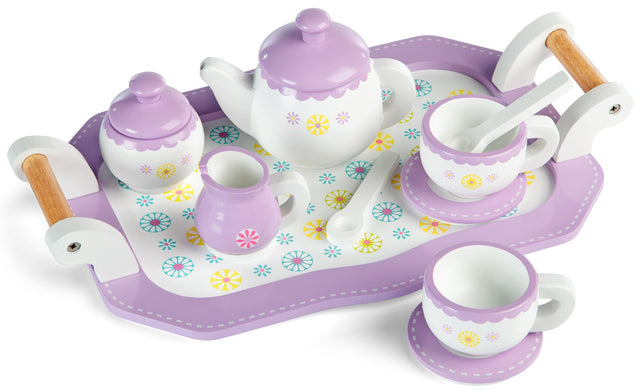 Floral Wooden Tea Set