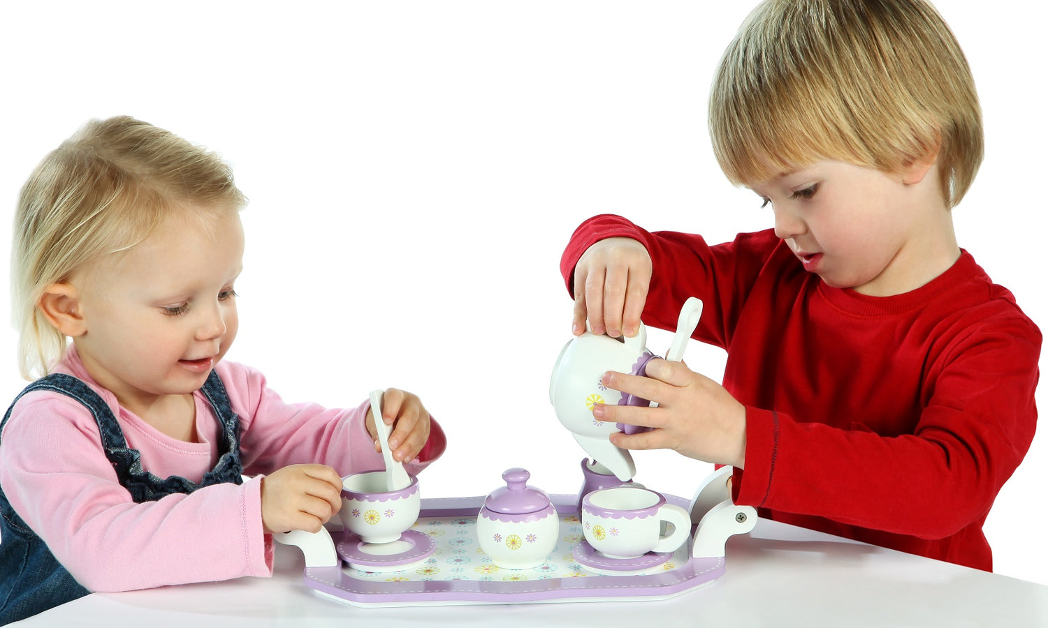 Floral Wooden Tea Set
