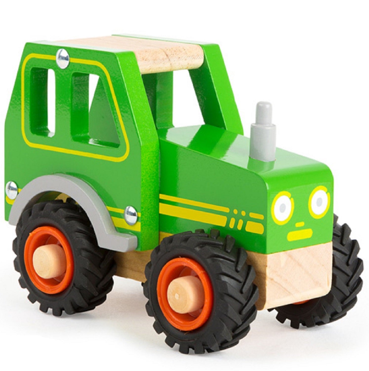 Green Tractor with Rubber Wheels