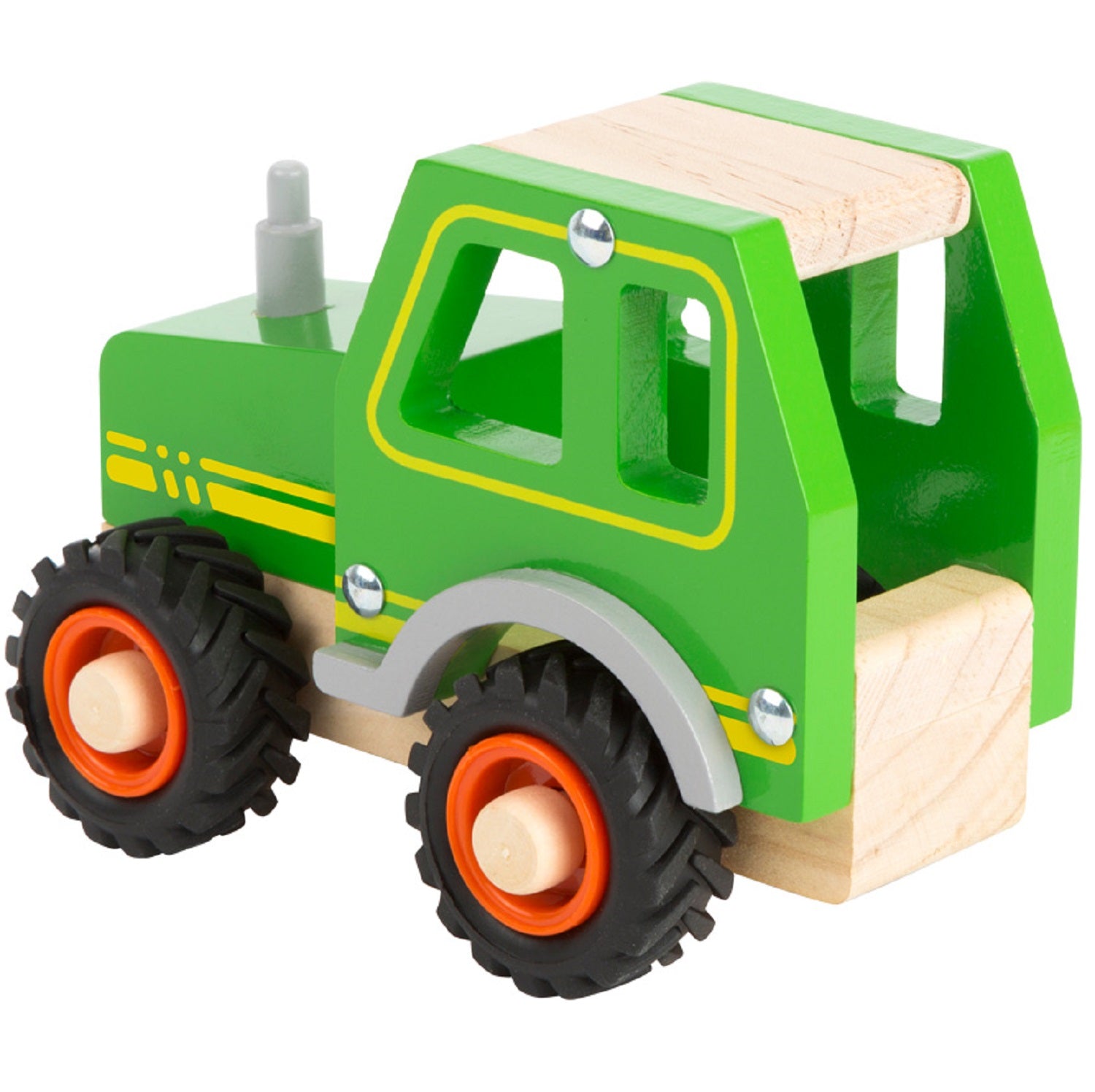 Green Tractor with Rubber Wheels