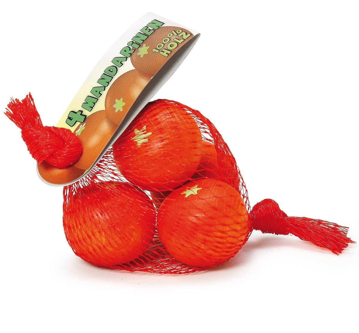 4 x Wooden Tangerines in a Net