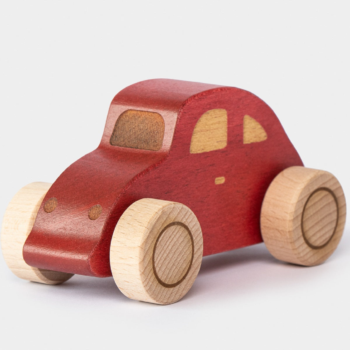 Wooden VW Beetle Car - Red