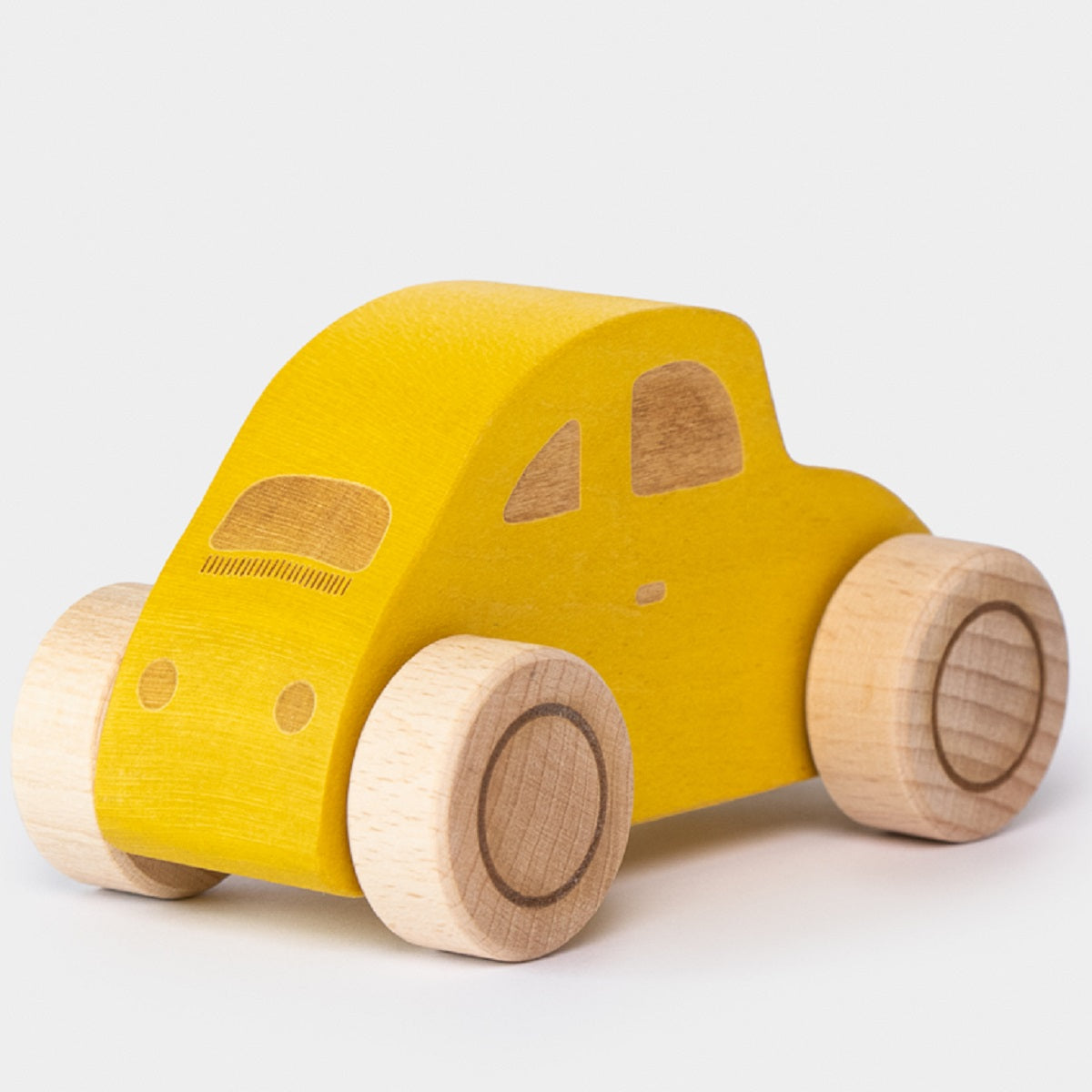 Wooden VW Beetle Car - Yellow
