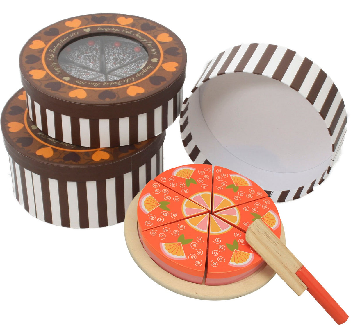 Slicing Orange Cake in a Box