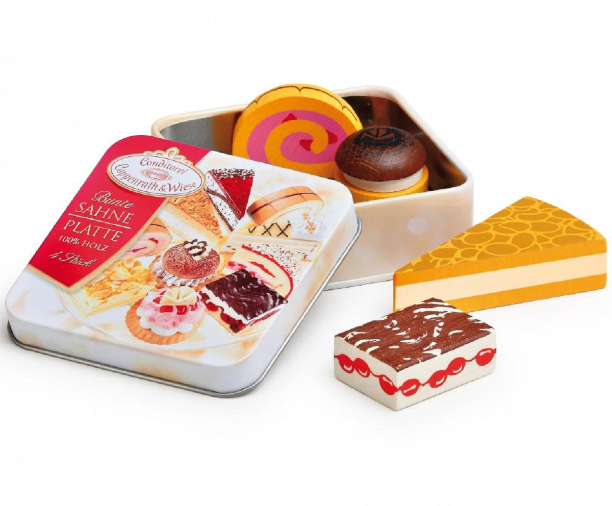 Tin of Wooden Cakes & Pastries