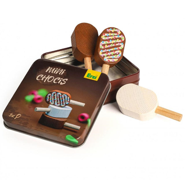 Tin of 3 Wooden Magnum Style Mini Chocs