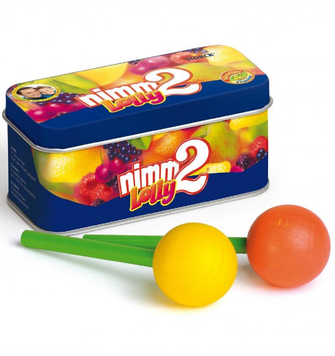 Tin of 2 Wooden Lollipops