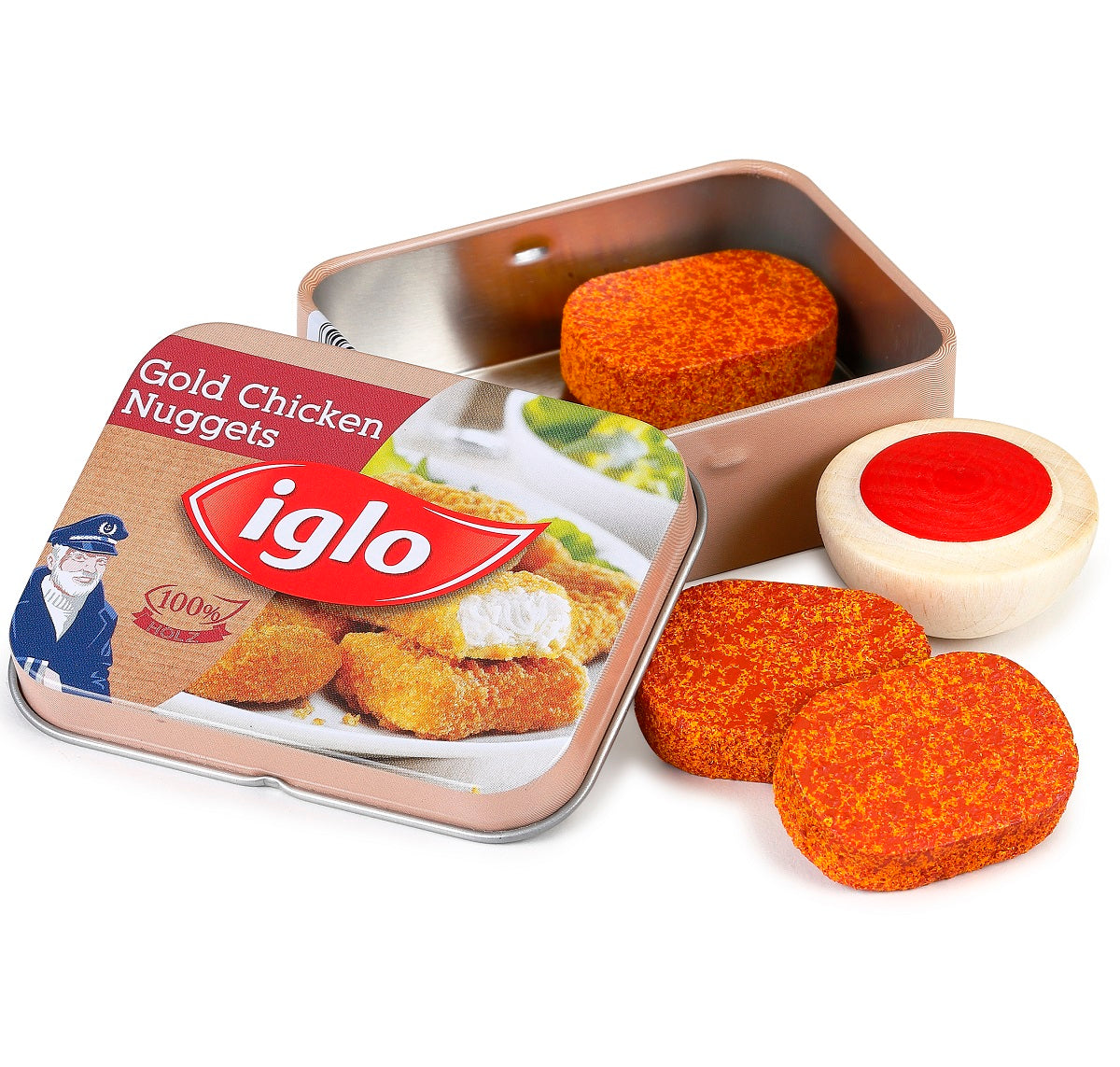 Tin of Wooden Chicken Nuggets