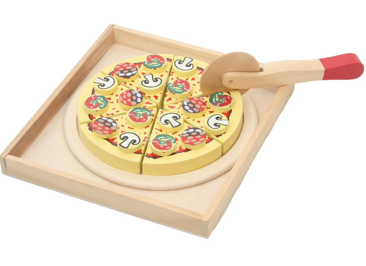 Wooden Pizza with Toppings