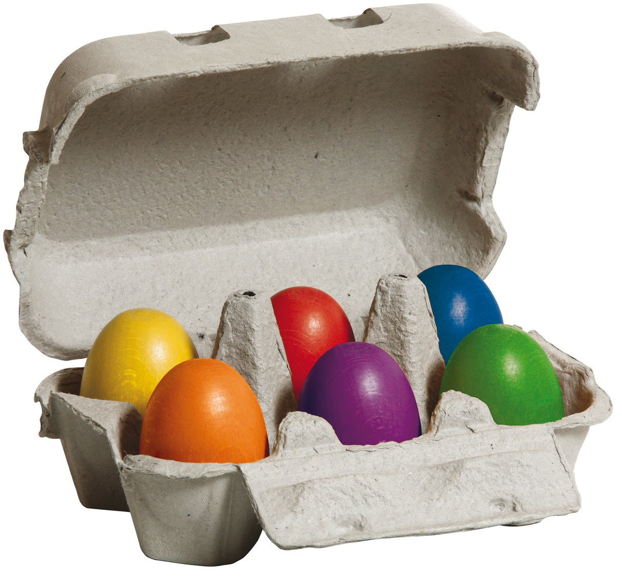 Box of 6 Coloured Wooden Eggs