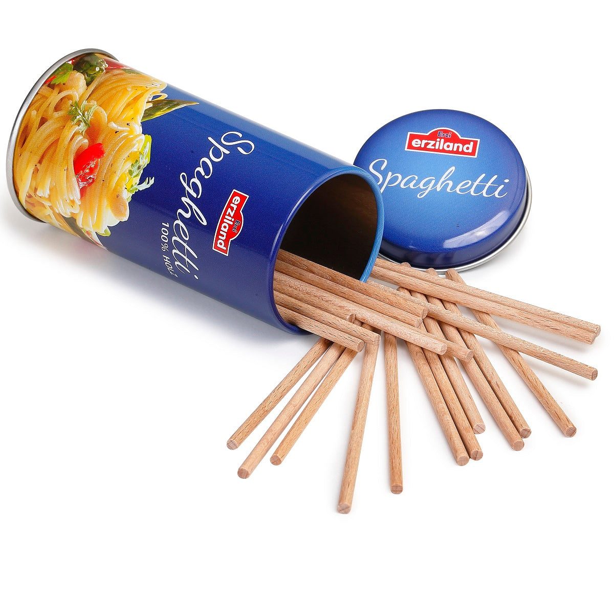 Tin of Wooden Spaghetti