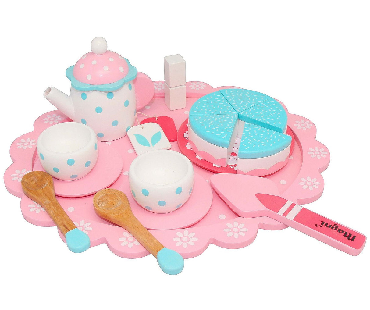 Pink Tea Set with Tray and Cake