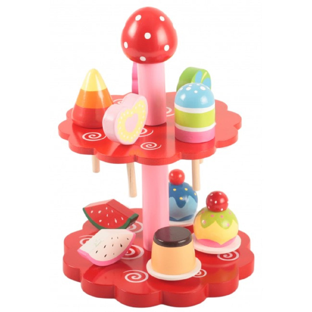 Red Cake Stand with 10 Treats