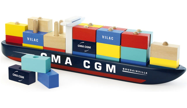 Stacking Wooden Container Ship