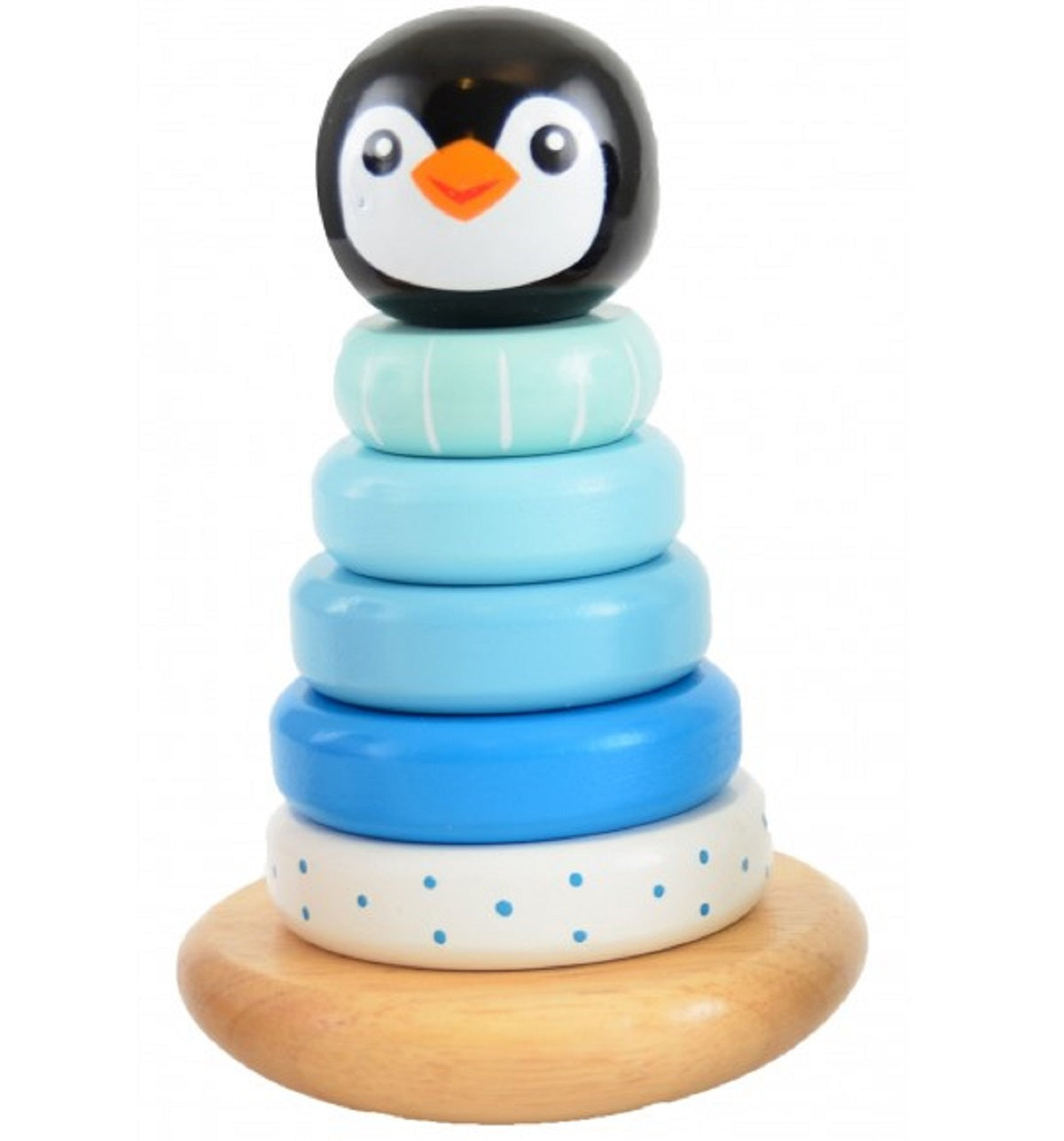 Wooden Wobbly Stacking Penguin - Blue