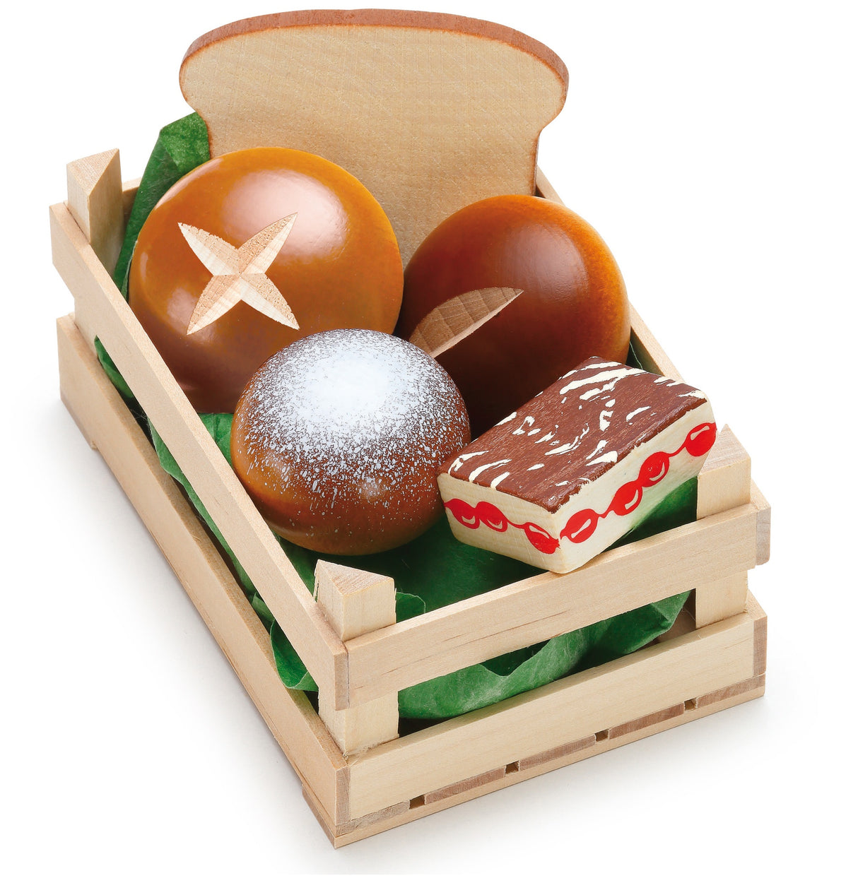 Wooden Crate of Assorted Baked Goods