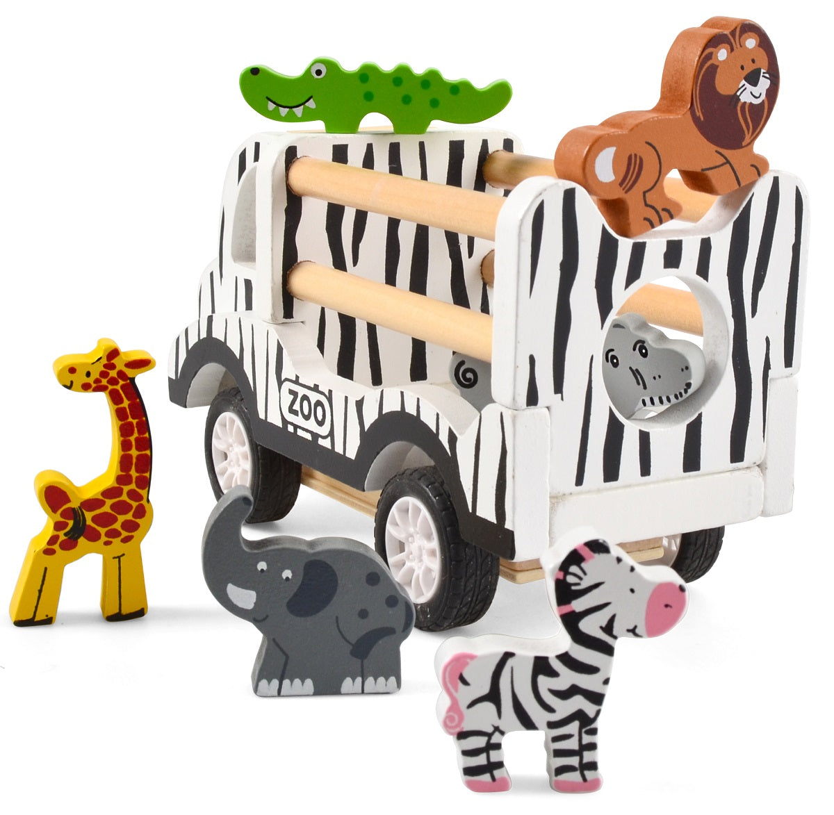 Wooden Pullback ZooTruck