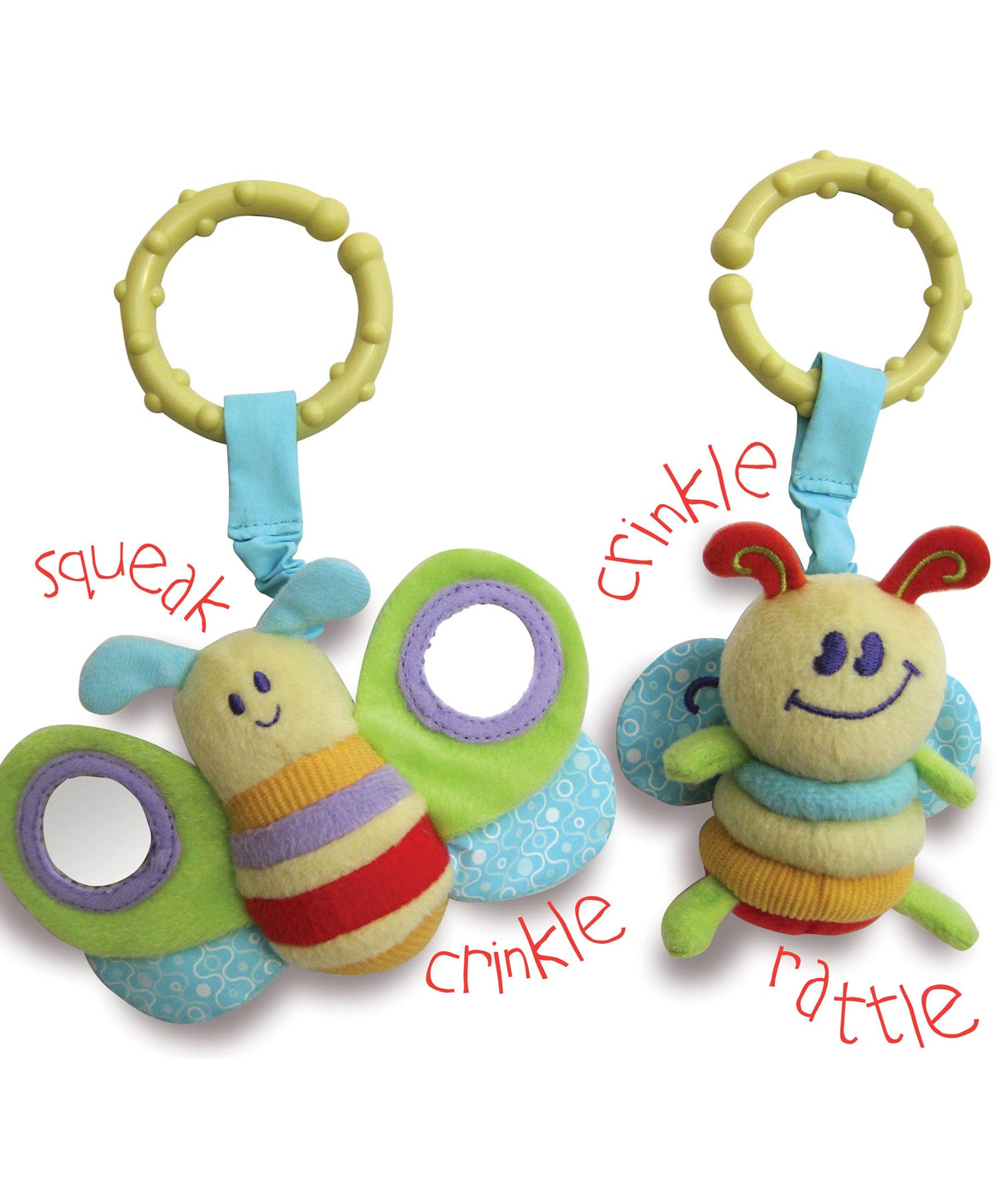 Rattle and Squeak Set - Breezy Butterfly and Burble Bee