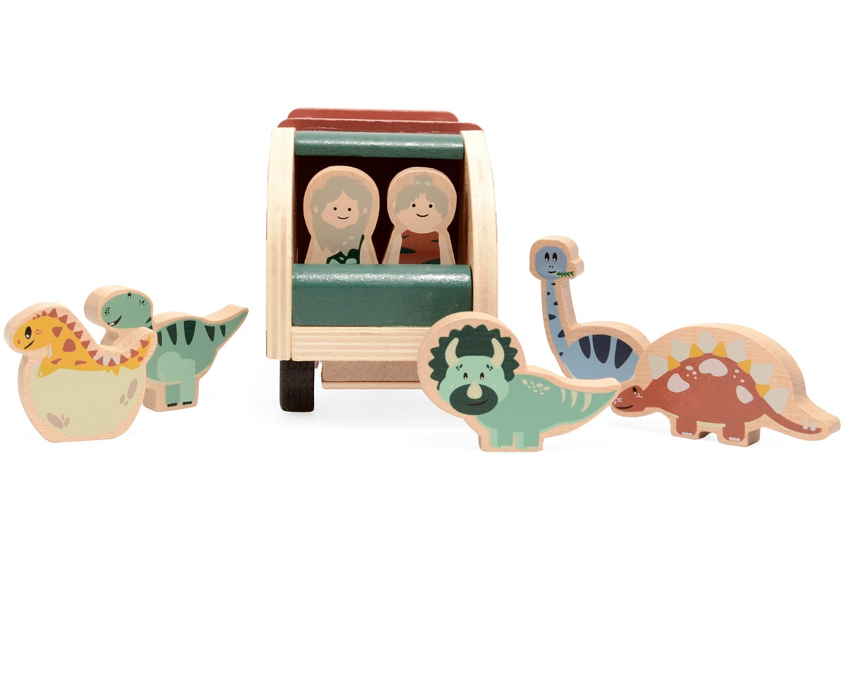 Wooden Dino Pullback Truck