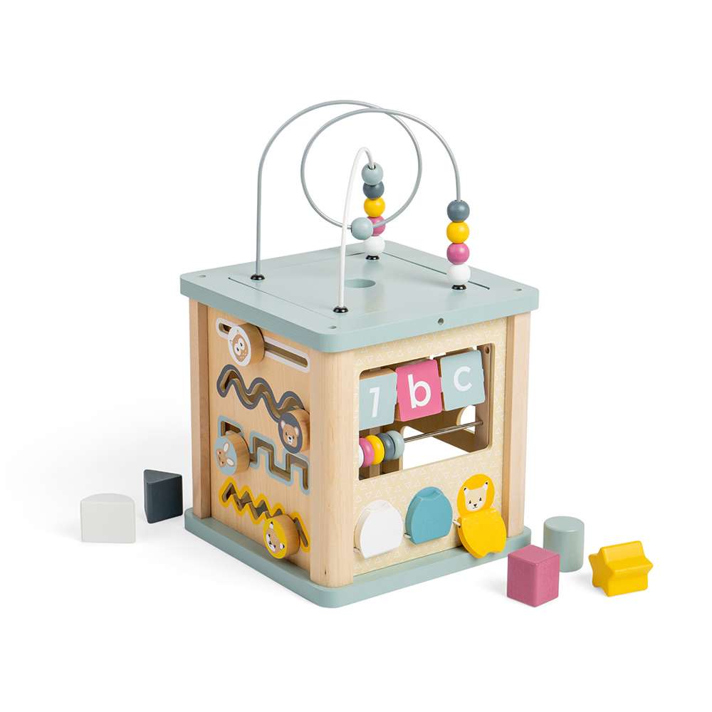 Bigjigs Toys Wooden Activity Cube Toddler Educational Learning Toy