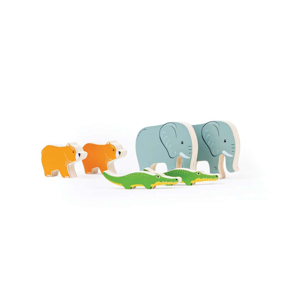 Bigjigs Toys Wooden Noahs Ark Toy Playset with 12 Animals and 2 Figures