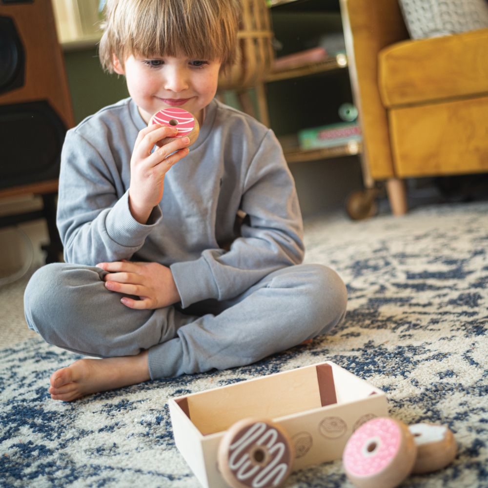 Crate of Wooden Doughnuts