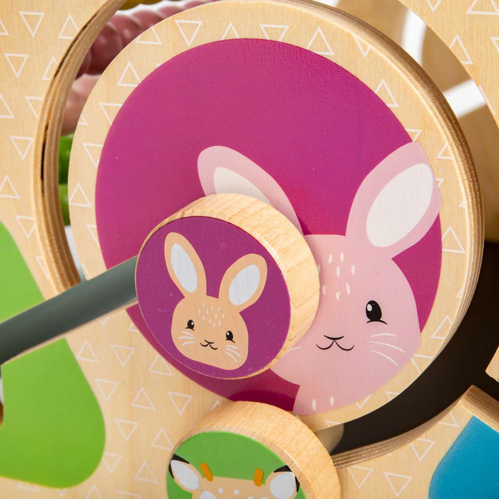 Bigjigs Toys Wooden Activity Centre with 5 Educational Sides and No Detachable Pieces 12 Months Plus