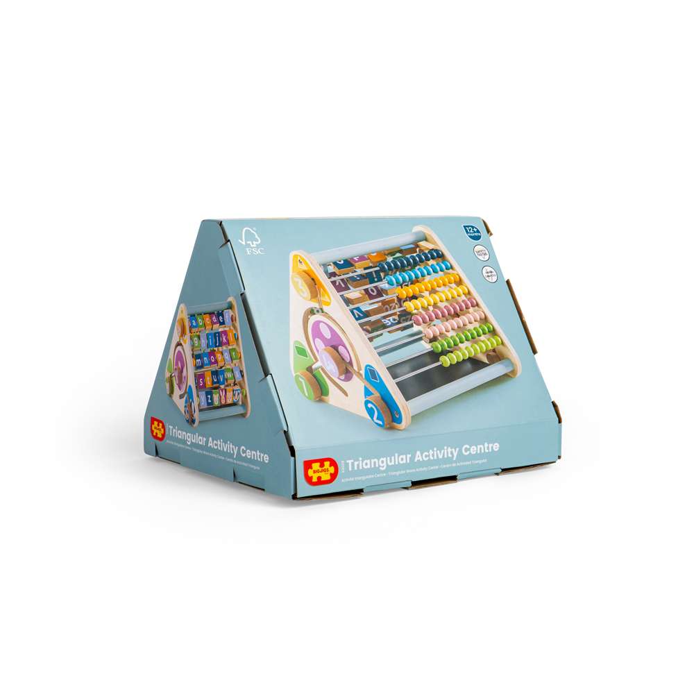 Bigjigs Toys Wooden Activity Centre with 5 Educational Sides and No Detachable Pieces 12 Months Plus