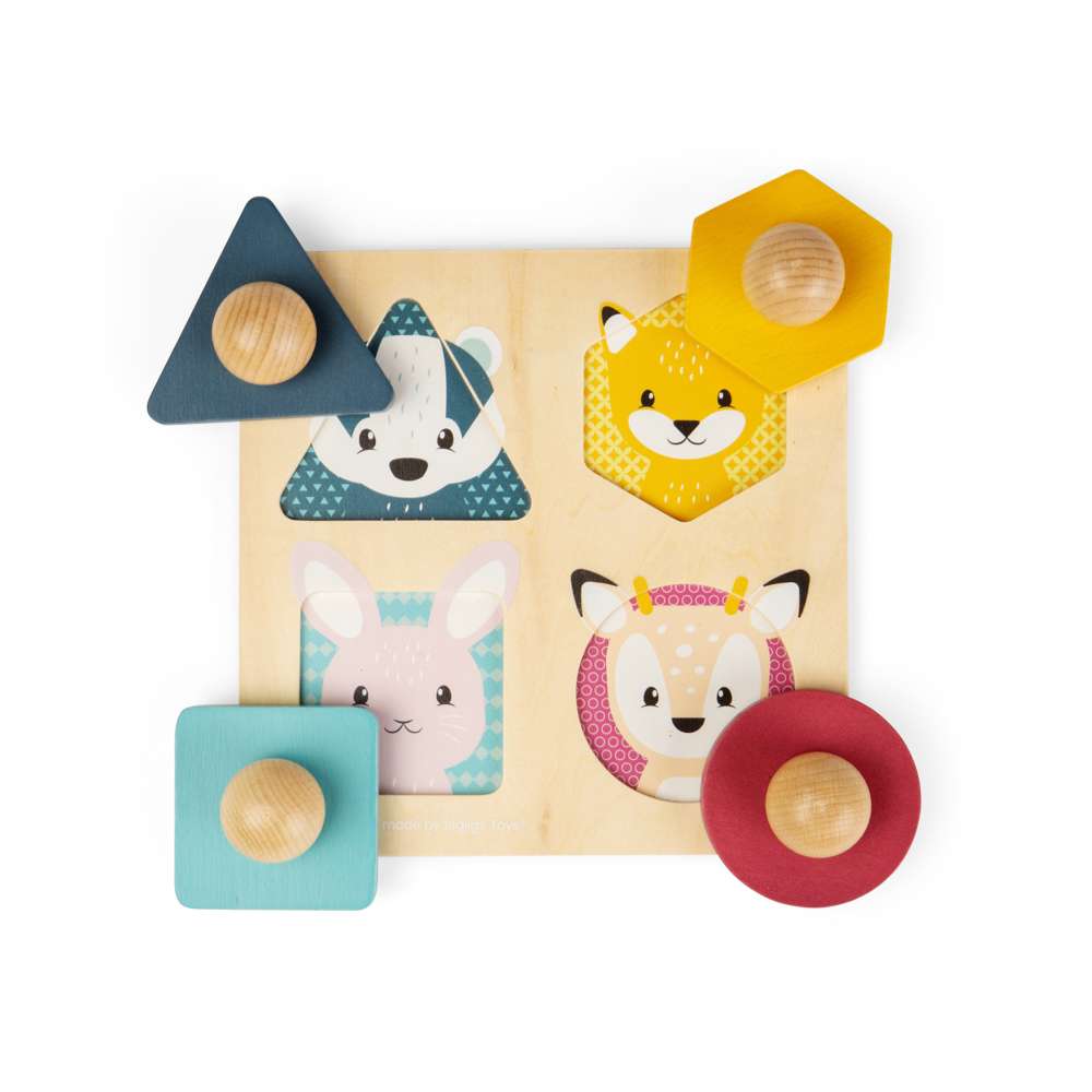 Bigjigs Toys FSC Certified Woodland Animal Shape Puzzle Sustainable Wooden Jigsaw Toy for Toddlers 1 Year Plus
