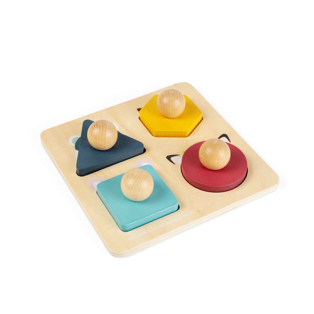 Bigjigs Toys FSC Certified Woodland Animal Shape Puzzle Sustainable Wooden Jigsaw Toy for Toddlers 1 Year Plus