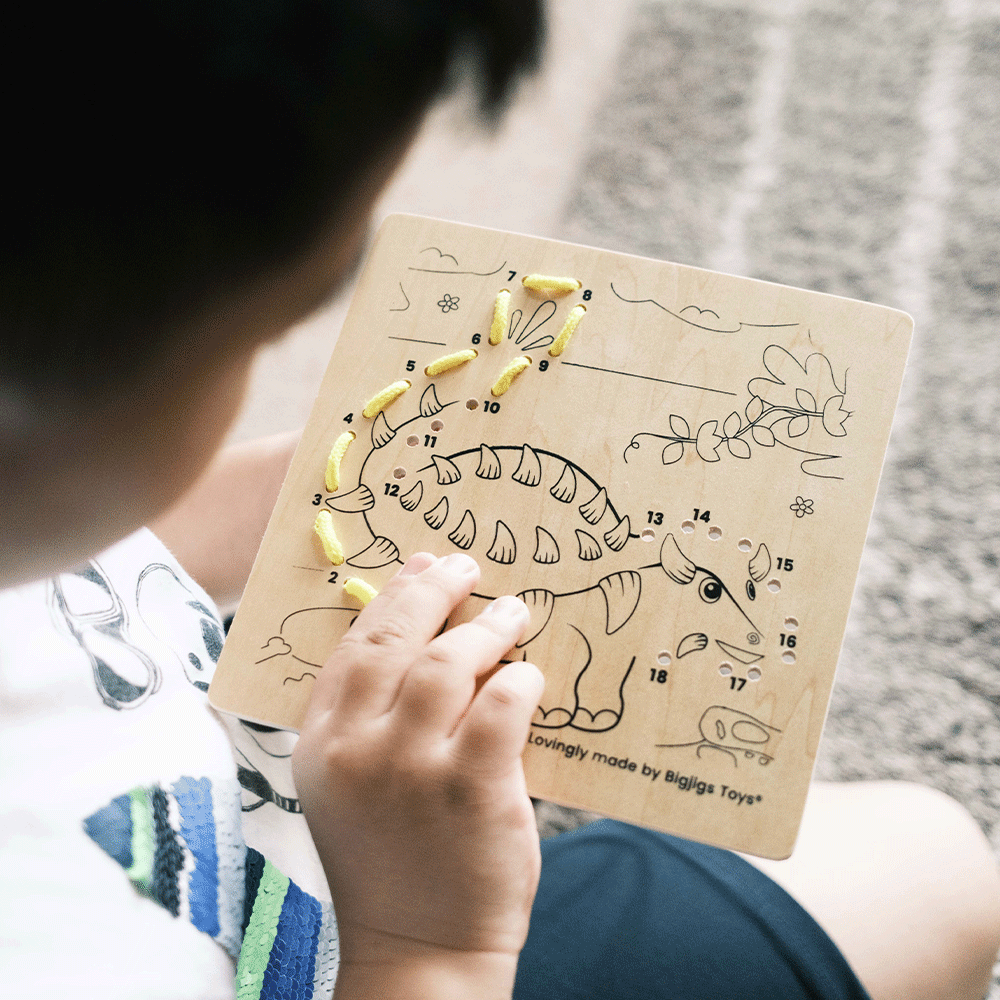 Lacing by Numbers - Dinosaur