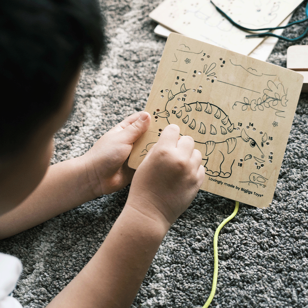 Lacing by Numbers - Dinosaur