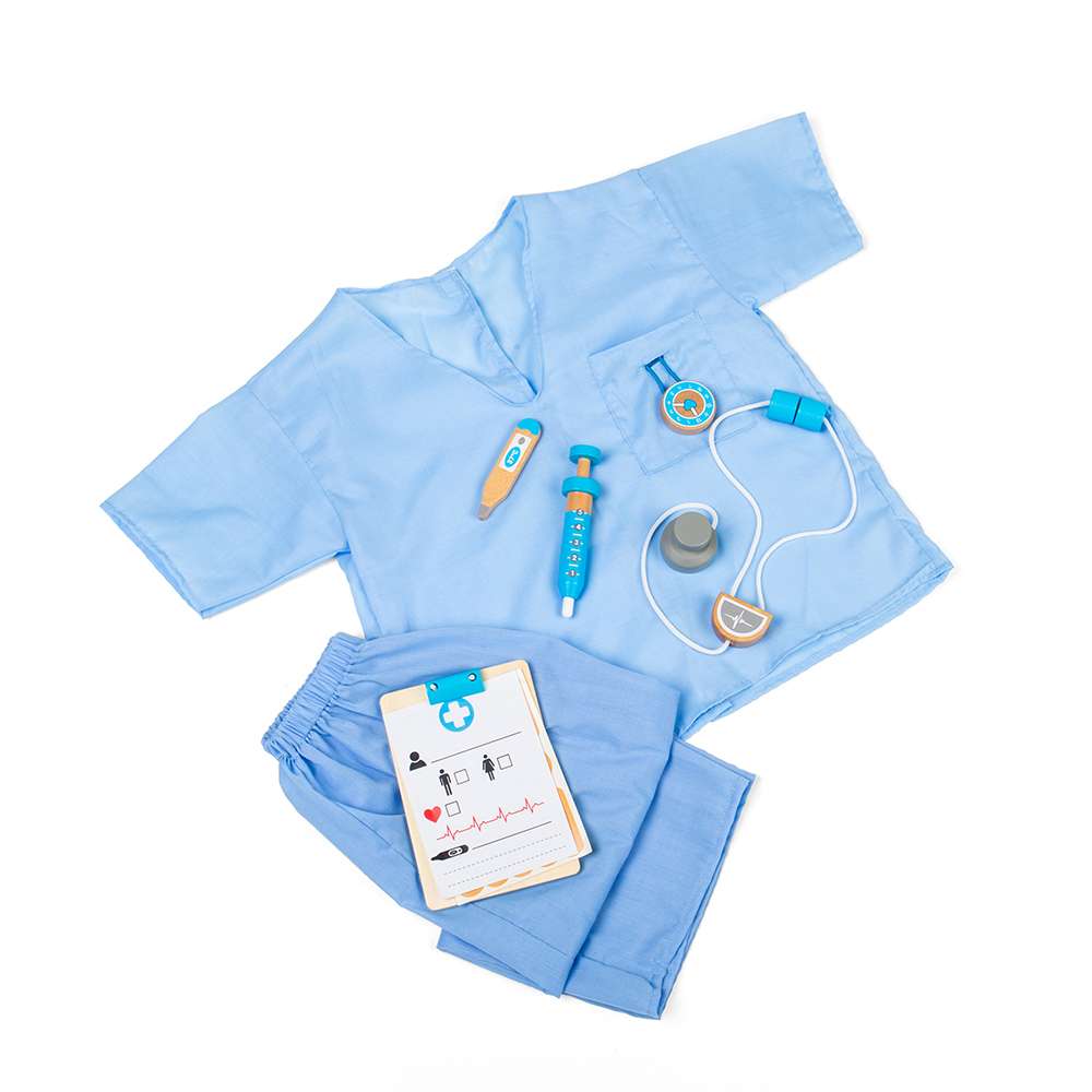 Bigjigs Toys Kids Medic Doctor Fancy Dress Costume with Accessories ages 3-5 Years