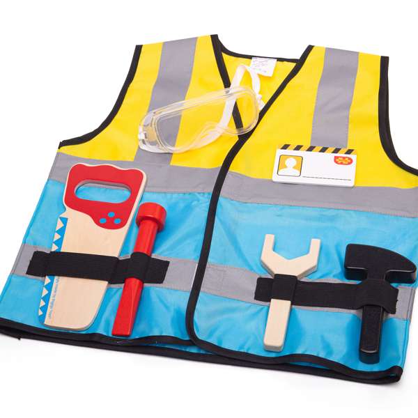 Bigjigs Toys Builder Kids Fancy Dress Costume Role Play Set for Ages 3-5 Years