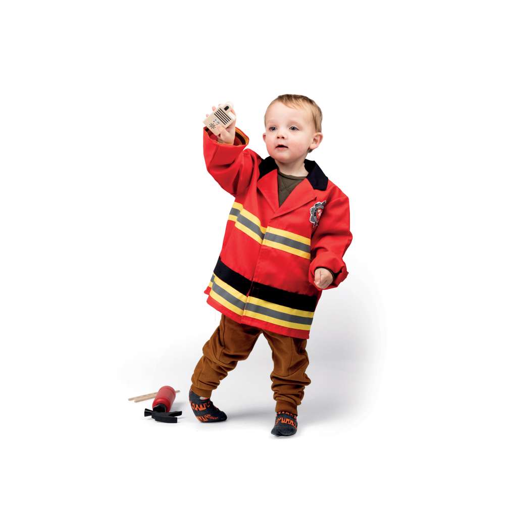 Bigjigs Toys Firefighter Kids Fancy Dress Costume Set with Accessories for Ages 3 to 5 Years