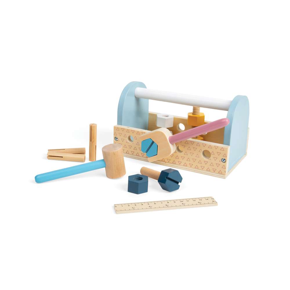 Bigjigs Toys My First Tool Box Sustainable Wooden Tool Set for Toddlers 12 Months Plus