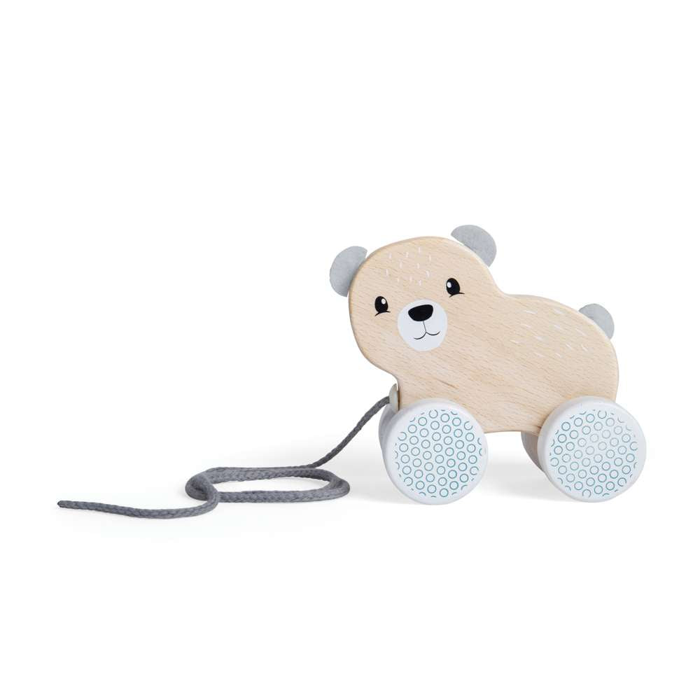 Bigjigs Toys Wooden Pull Along Bear Toy for Toddlers 12 Months Plus