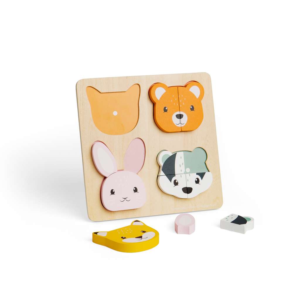 Bigjigs Toys Woodland Counting Wooden Puzzle Educational Toy for Toddlers 12 Months Plus 10 Pieces