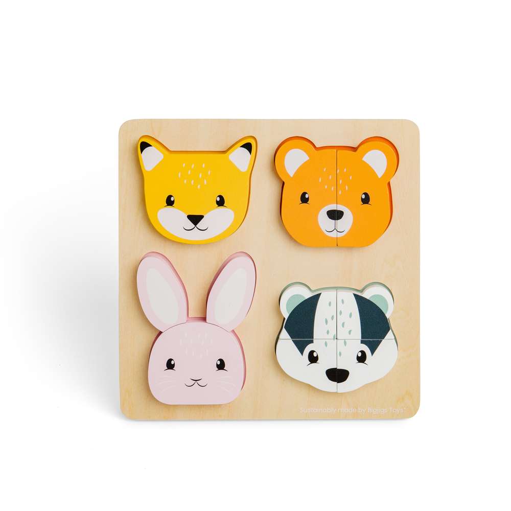 Bigjigs Toys Woodland Counting Wooden Puzzle Educational Toy for Toddlers 12 Months Plus 10 Pieces
