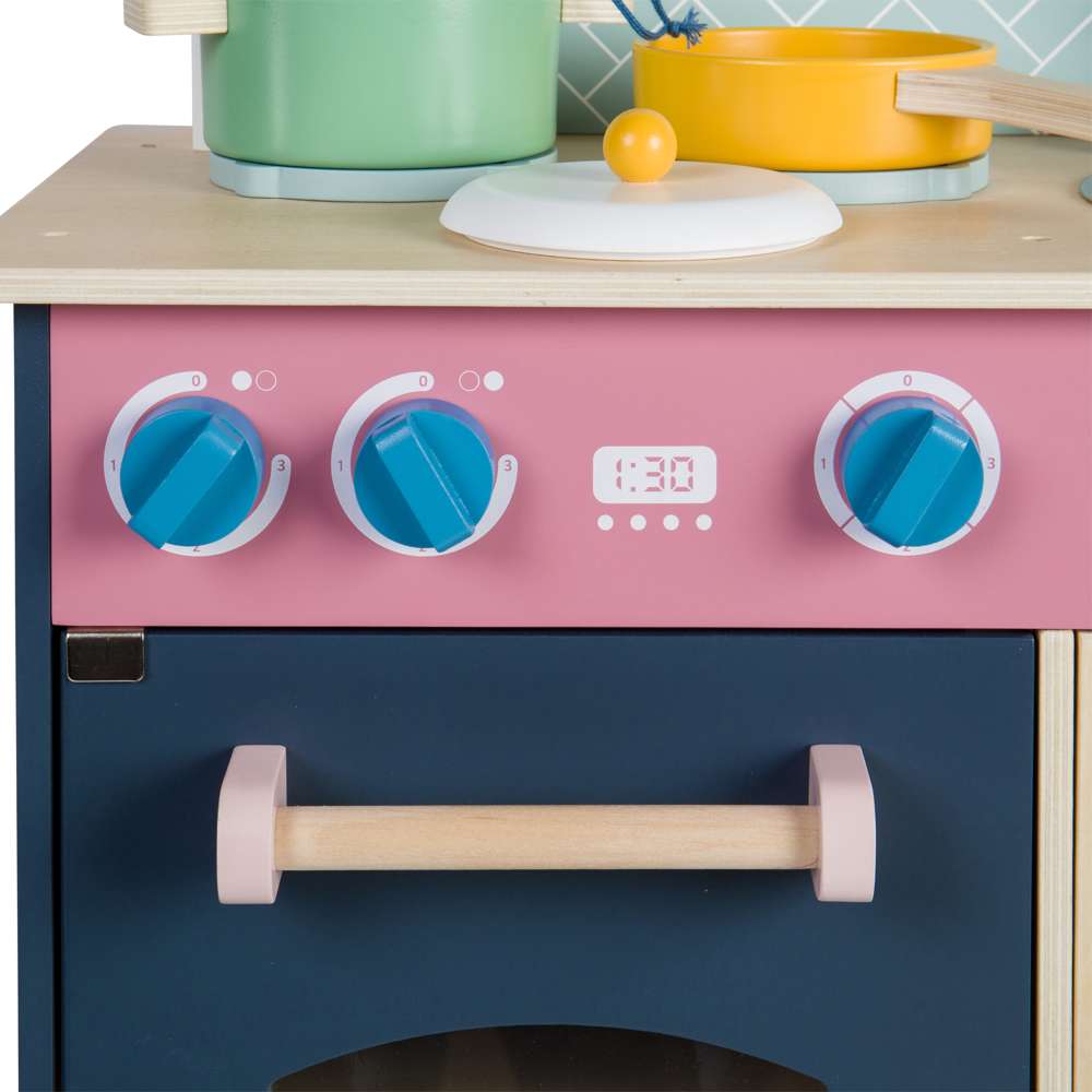Bigjigs Toys Simply Scandi Kitchen Wooden Play Kitchen with Accessories