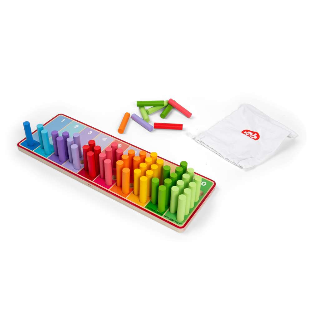 Bigjigs Toys Wooden Rainbow Counting Sticks Educational Toddler Toy for 18 Months Plus