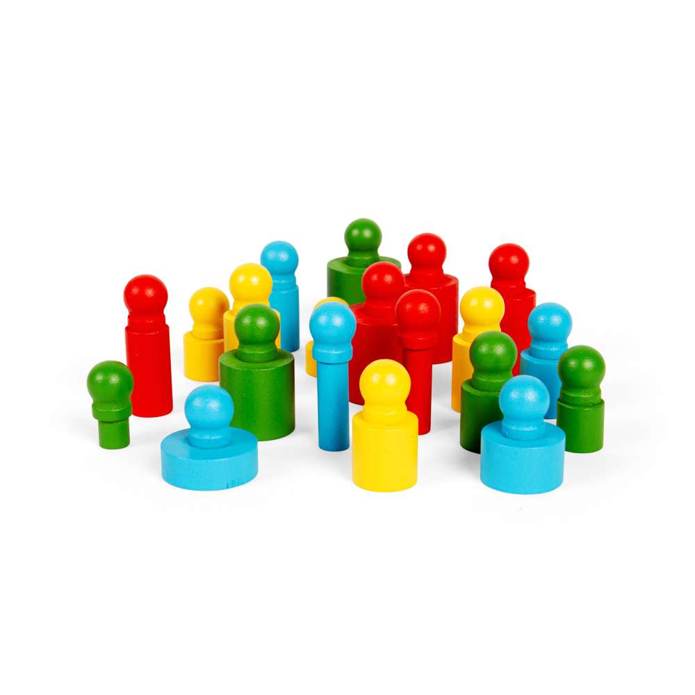 Bigjigs Toys Wooden Peg Blocks Size and Colour Sorting Toy with 24 Play Pieces