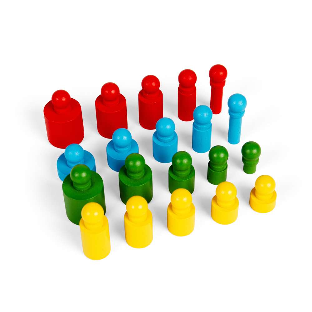 Bigjigs Toys Wooden Peg Blocks Size and Colour Sorting Toy with 24 Play Pieces