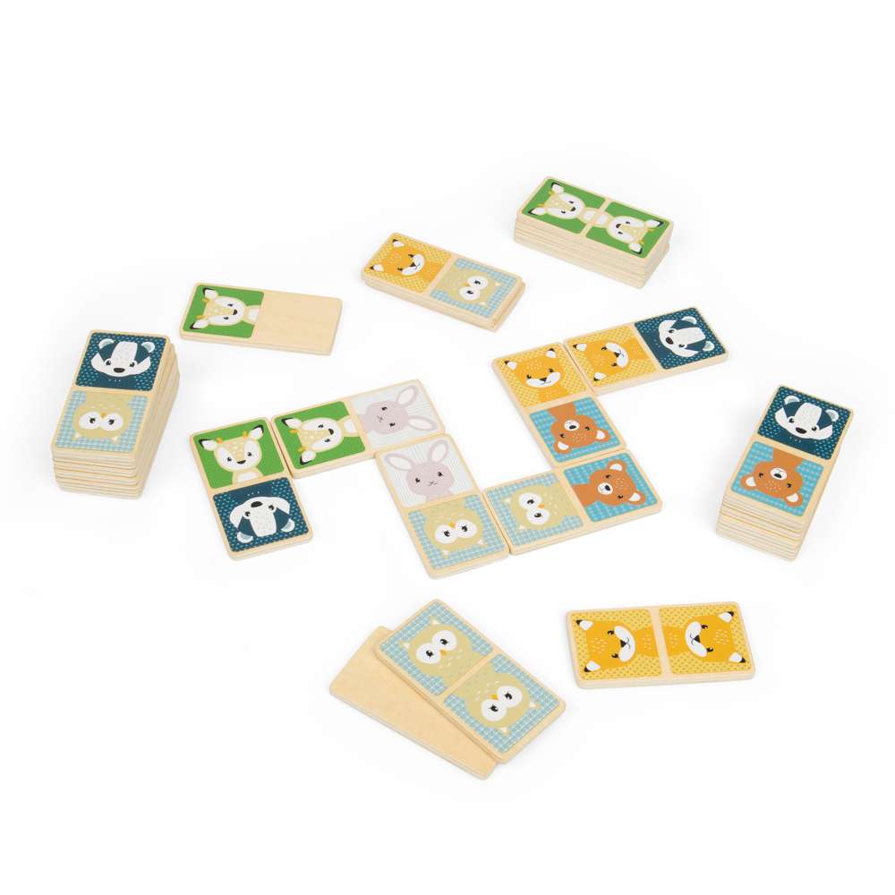 Bigjigs Toys Wooden Woodland Animal Match Memory Game with 28 Play Pieces